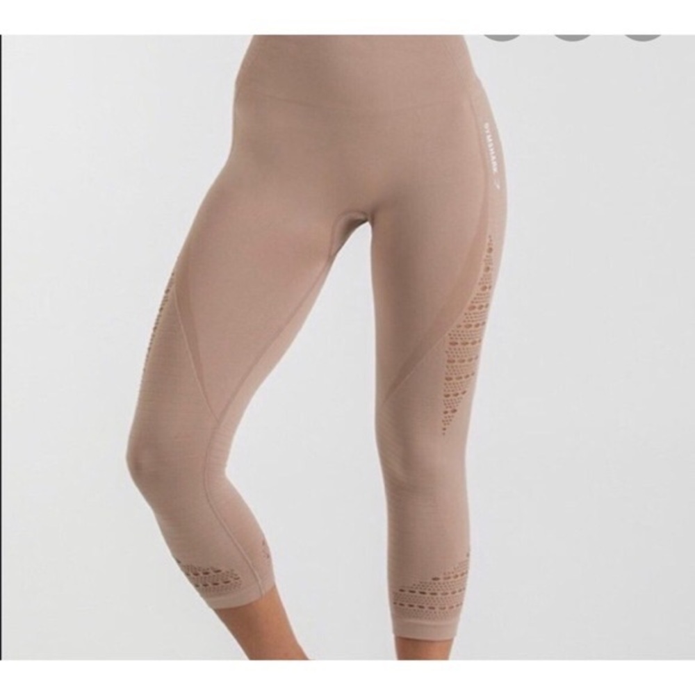 Gymshark Energy Seamless High Waisted Cropped Leggings - Taupe